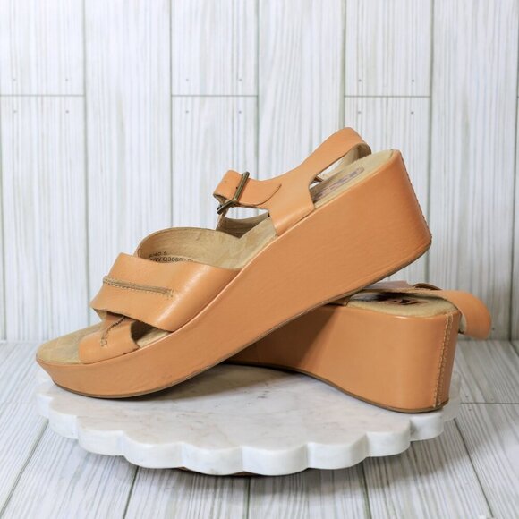 Korks by Kork-Ease Size US 9 Women's Saddle Brenda Leather Wedge Sandals - Picture 5 of 9